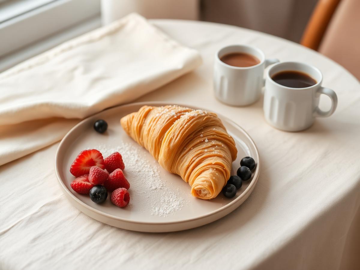 Croissant breakfast plate